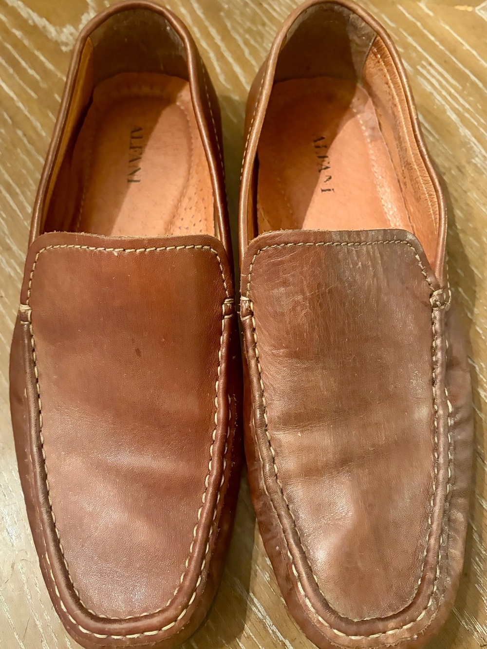 Alfani Java Leather Slip-On Loafers in Warm Brown